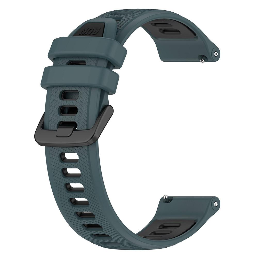 18mm 20mm 22mm Uhrenarmband für Garmin Forerunner 265 265S Zweifarbiges Silikonarmband für Garmin Venu SQ Venu 2 3S 22mm (Forerunner 265) schwarz/olivgrüne