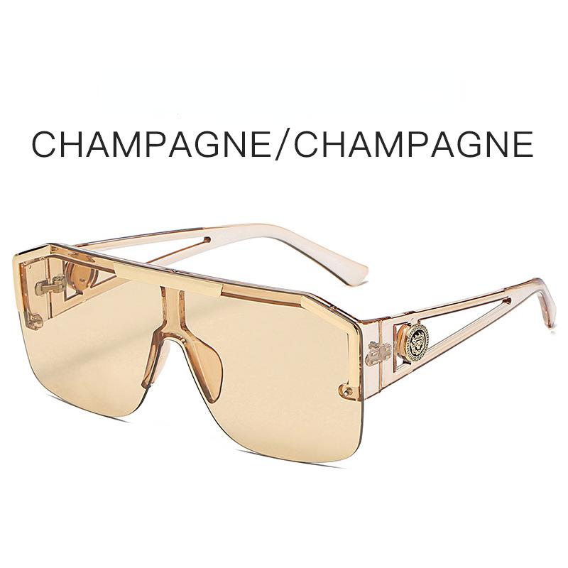 Luxuriöse, übergroße Sonnenbrille, Outdoor-Sonnenbrille für Damen, modische quadratische Sonnenbrille mit Farbverlauf beige