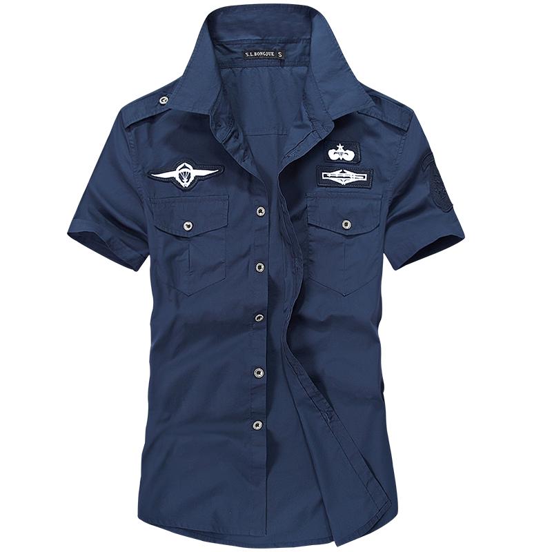 Herrenmode Airforce Uniform Kurzarmhemd XXXL blau