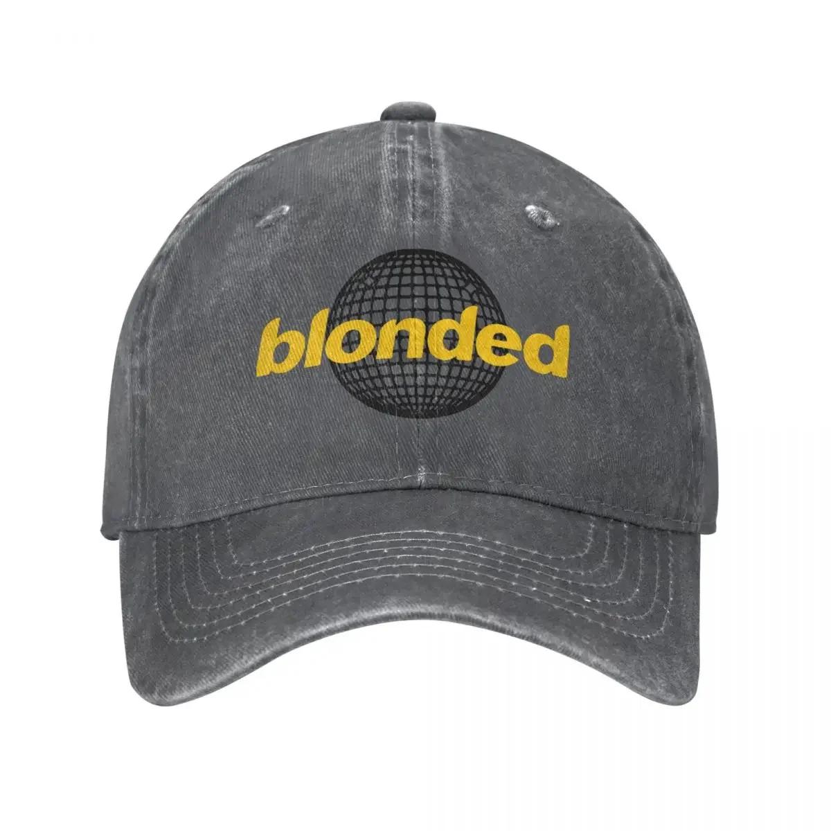 Blond Hip Hop Baseball Cap Vintage Distressed Denim Frank Rapper Ocean Kopfbedeckung Unisex Outdoor Sommer Hüte Cap Adjustable dunkelgraue