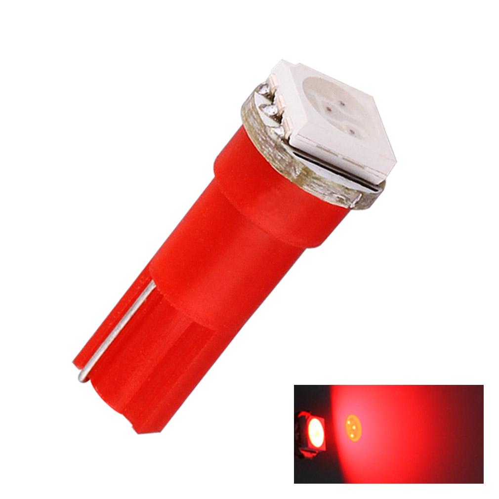 10 stücke T5 1 SMD Rot Dashboard Wedge LED Auto Glühbirne Lampe 74 dash led auto lampen innen lichter Auto Lichtquelle parkplatz 12 V rot