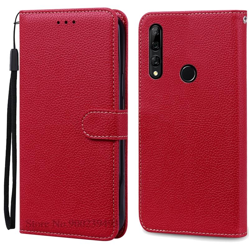 Hülle für Honor 9X Hülle Brieftasche Leder Klapphülle für Huawei Honor 9X Hülle Weiche Silikon Buchhülle Coque Fundas 9X(With Fingerprint) dunkelrote