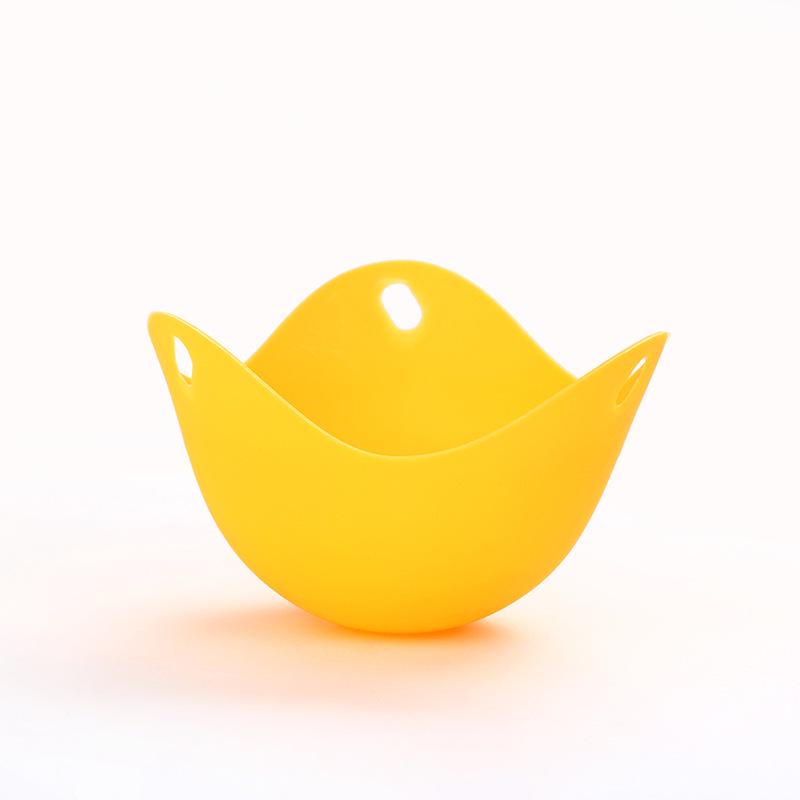 1/4 stücke Silikon Eierkocher Form Tasse Eierkocher Form Tasse für Mikrowelle Luftfritteuse Herd Eier Kochen gelb