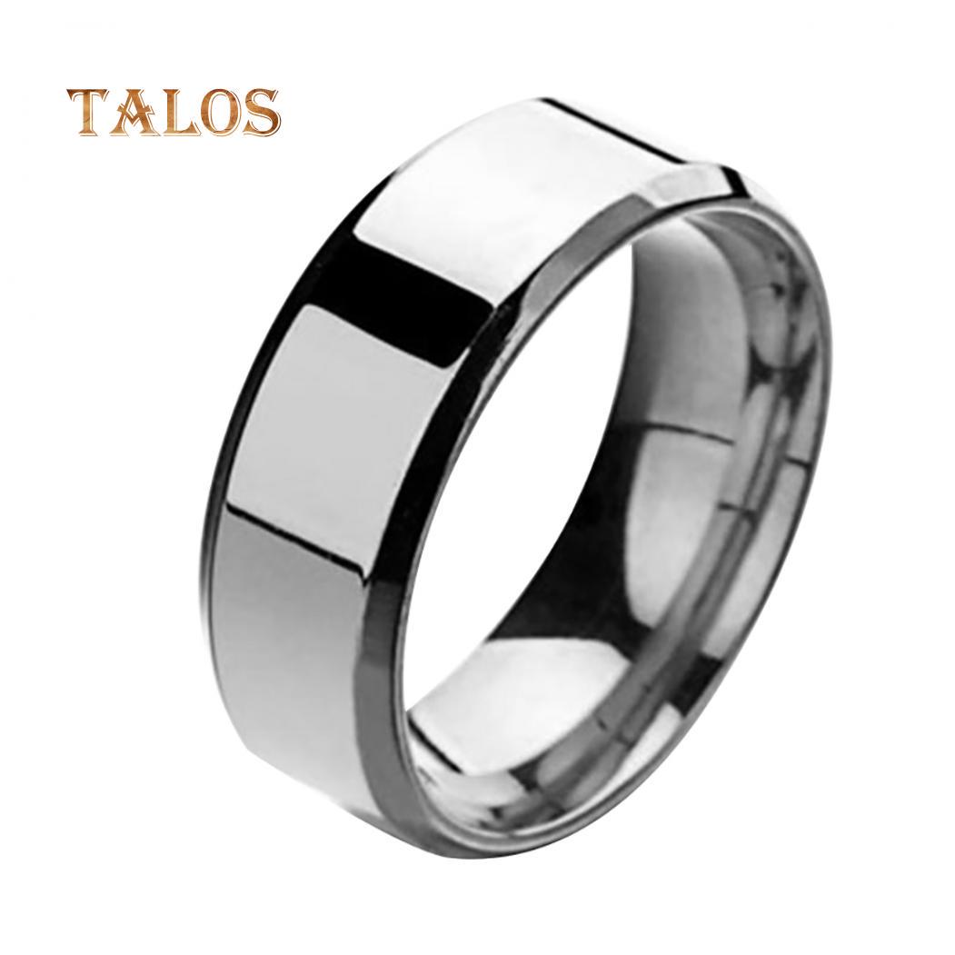 Mode einfache Unisex Liebhaber Edelstahl Spiegel Fingerringe Schmuck Geschenke Casual Accessoires US 13 silber