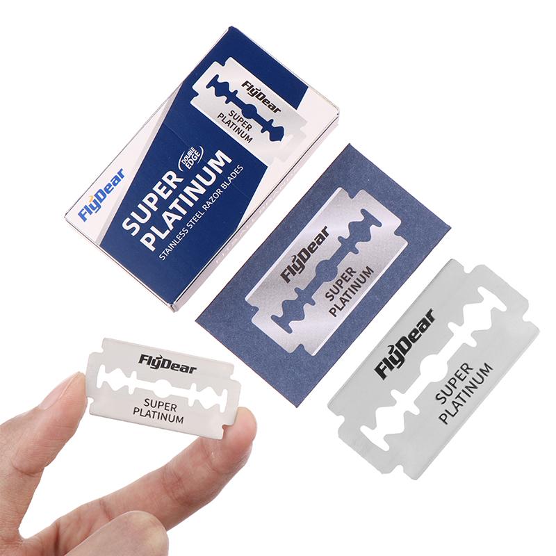 100 Stück Edelstahl Rasierklingen Old-Ed Manuelle Doppelseitige Rasierklinge Friseurbedarf Friseursalon Werkzeuge 100 Pcs