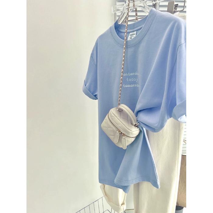 Hohe qualität 200G 100% baumwolle T hemd 2024 Sommer lustige Cartoon Print T Shirt für Frauen Kleidung Harajuku Übergroßen t-shirt Y2k Tops M