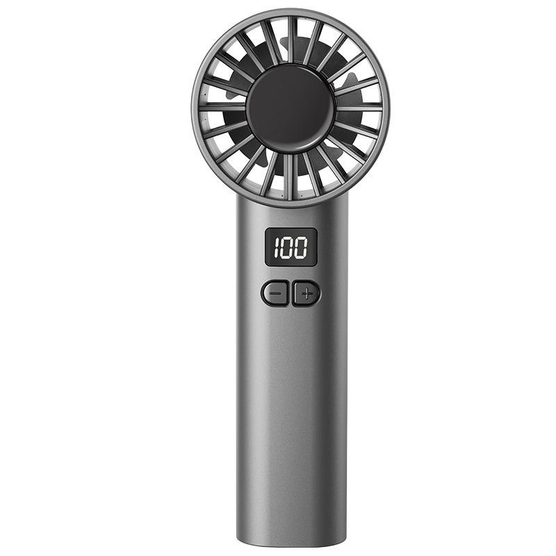 Eiskompresse Hochgeschwindigkeits-Kühlung Ventilator Handventilatoren USB Wiederaufladbar Tragbarer Mini-Ventilator LED Digitalanzeige, Reisen, Camping, Outdoor grau