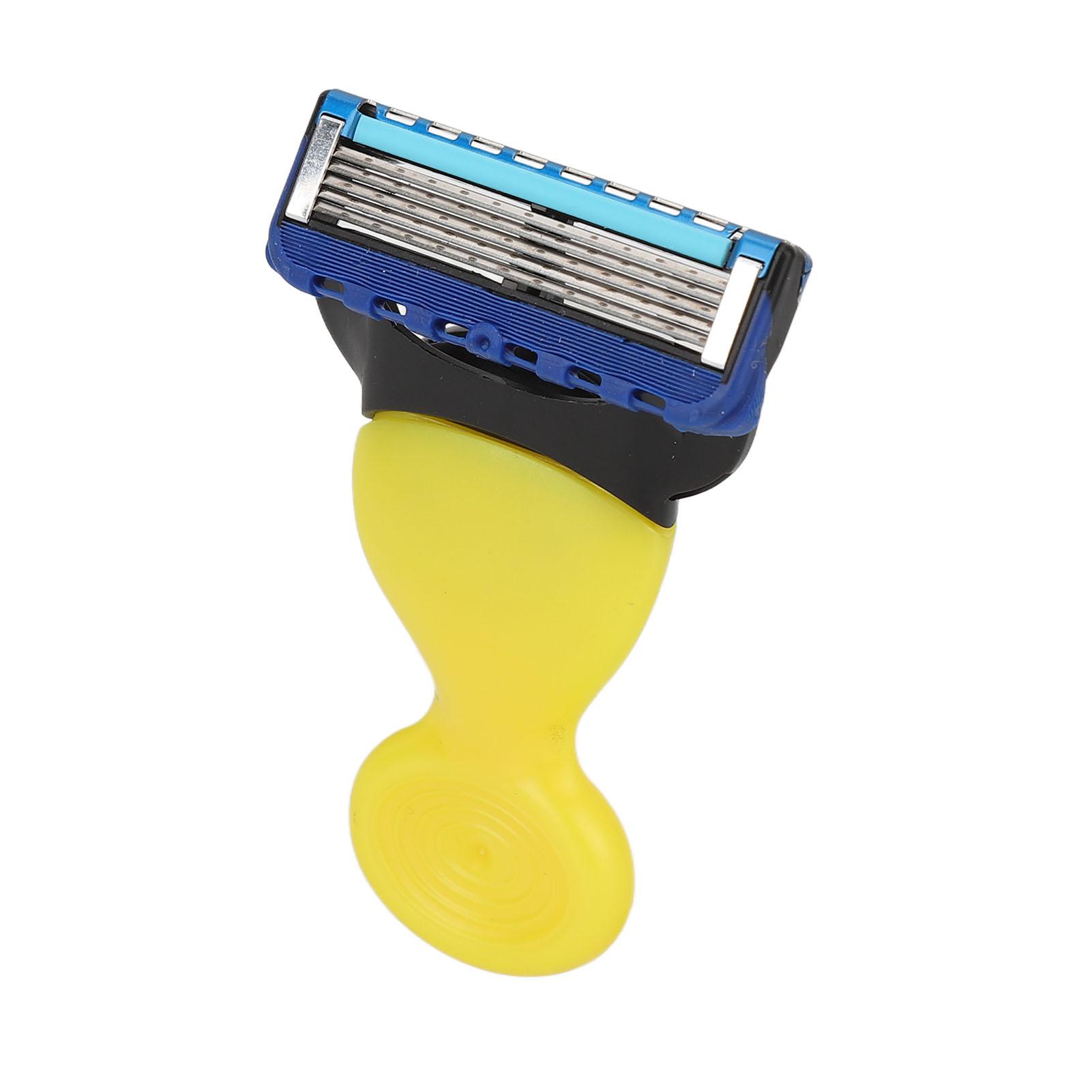 Manueller Rasierer mit rotierendem Klingenkopf Abnehmbarer Knopf Rasierer Satefy Waschbar Haarentfernung gelb