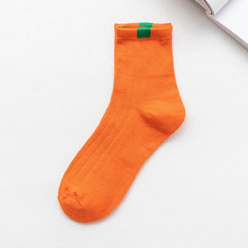 10 Paar Socken Damen Winter Warme Socken für Damen Neujahr Niedliches Set Herren Weiß Japanischer Stil Sport Mode Kurze Socken Set Femal 10pairs orange