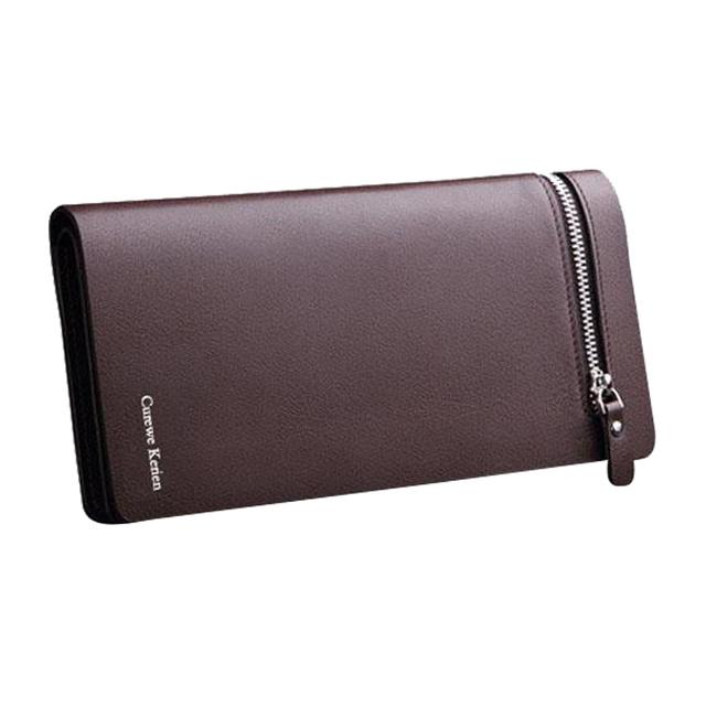 Herren Leder Geldbörse Luxus Business Bifold mit Reißverschluss Münzfach Kartenhalter Multifunktionale Geldbörse für Herren Clutch Bag kaffeebraun