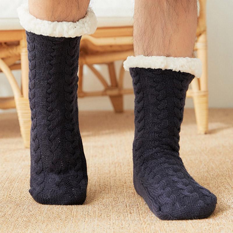 Baumwollsocken Hausschuhe Herren warmes Plüschfutter Memory-Schaum weiche Indoor-Hausschuhe Winter bequem rutschfest Heimschuhe 39 cyanblau/blau