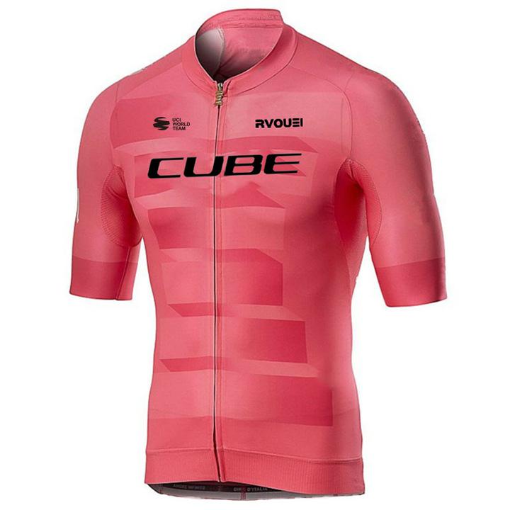 Rvouei Cube Radtrikot Set Fahrradbekleidung Sommer Kurzarmshirt Fahrrad Gelpolster Trägerhose Sport Trikot Radsportbekleidung L