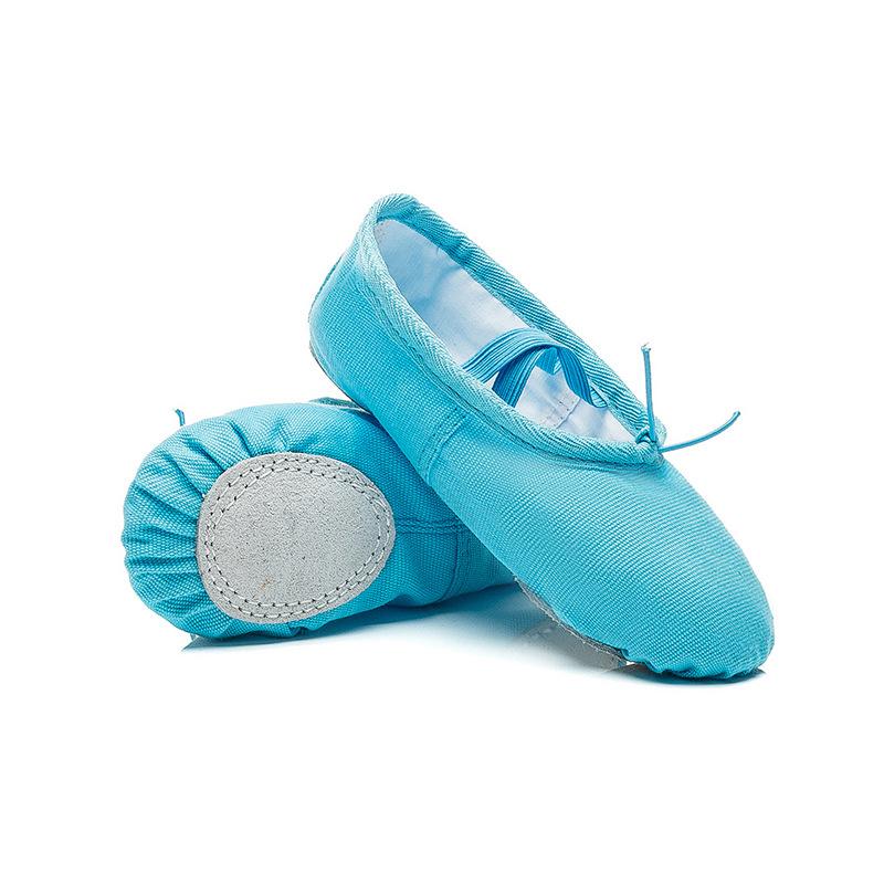 Leinwand Tanz Schuhe Weiche Sohle Übung Mädchen Katze Klaue Schuhe Gymnastik Yoga Schuhe Kinder Ballett Tanz Schuhe 28 himmelblaue blau