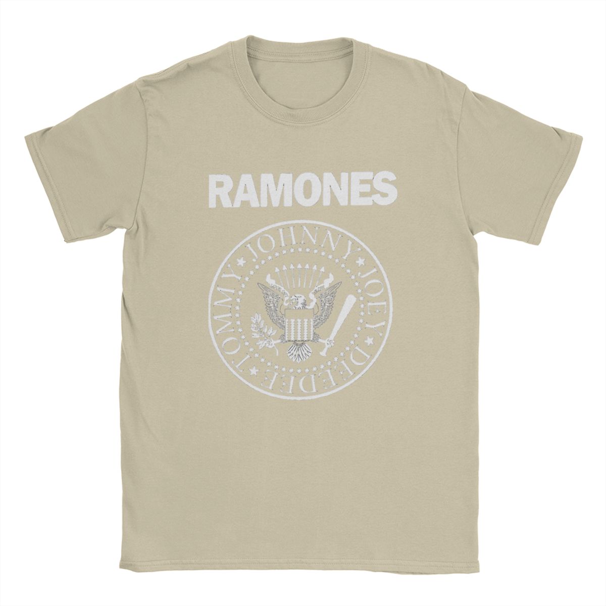 Verrückte Ramon Punk Rock T-Shirts Herren Rundhals Reine Baumwolle T-Shirts Tour Musik Y2K Heavy Metal Harajuku Kurzarm T-Shirts Tops XXXXL khaki