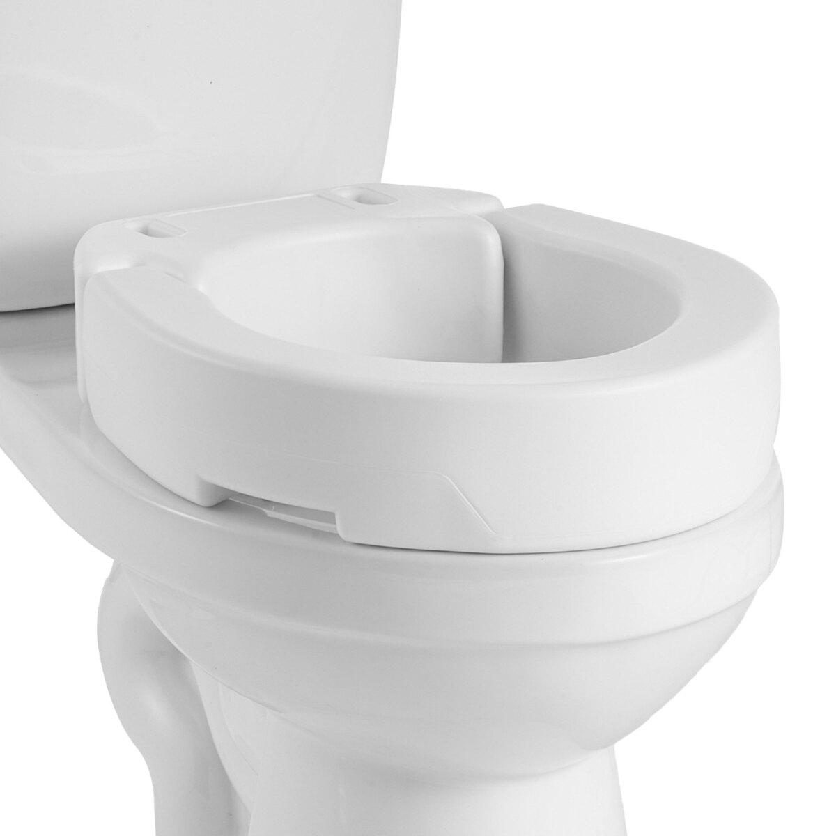 Erhöhter Toilettensitz, 136,1 kg Tragfähigkeit, 88,9 mm Erhöhungshöhe, Toilettensitzerhöhung mit vergrößerter Öffnung für Senioren, Ältere,
