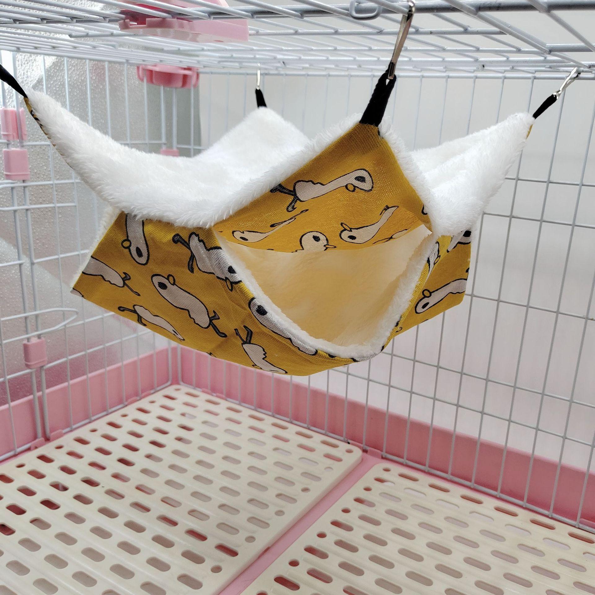 Haustierbedarf, Frettchen, Ratte, doppellagig, warmer Haustier-Schlafsack, Hamsterkäfig, Haustier-Hängematte, Eichhörnchenbetten 34x34cm-Duck