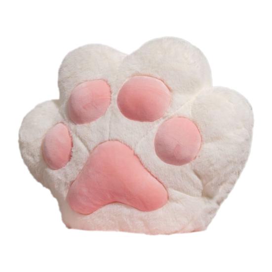 Katzenpfoten-Kissen mit Handtaschen Plüsch Pfotenförmiges Kissen Weiches Wurfkissen für Zuhause Schlafzimmer Wohnzimmer Couch Sofa weiß
