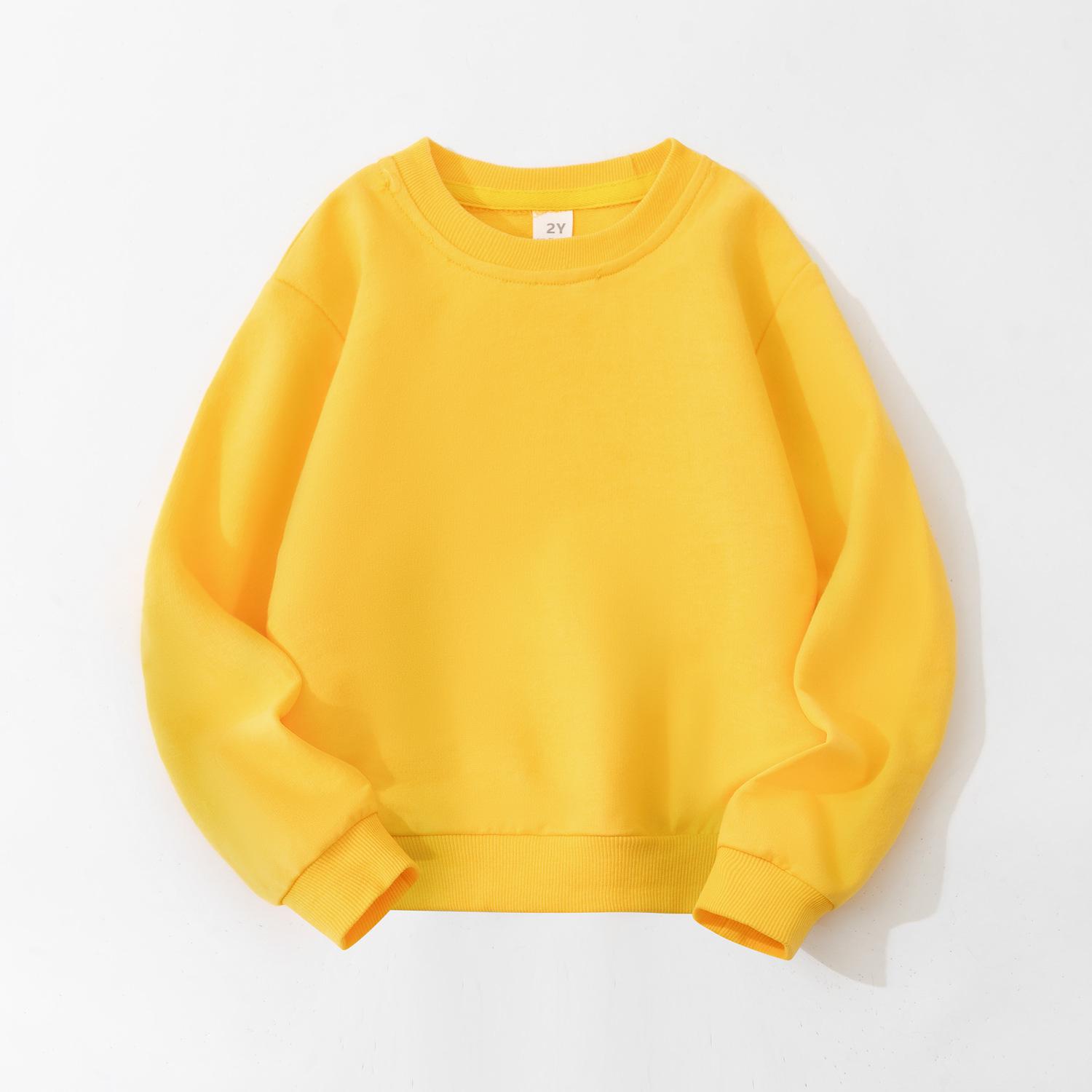 Anpassbares Kinder-Sweatshirt in Uni - Herbststil Loopback Baby- & Kinderbekleidung 120cm Height gelb