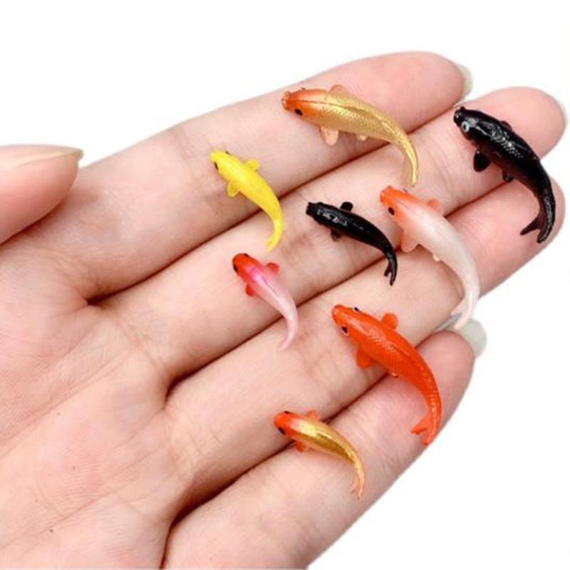 5 Stücke Mini Farbe Chinesische Glück Koi Harz Miniaturen Garten Pool Aquarium Aquarium Micro Landschaft Dekoration Simulation Fisch 1.7cm