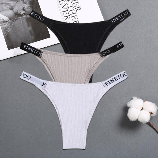 FINETOO 3 Teile/satz frauen Dessous Höschen Baumwolle Gstring Weibliche Unterhose Sexy Brief Höschen Tanga Pantys Unterwäsche Dessous M