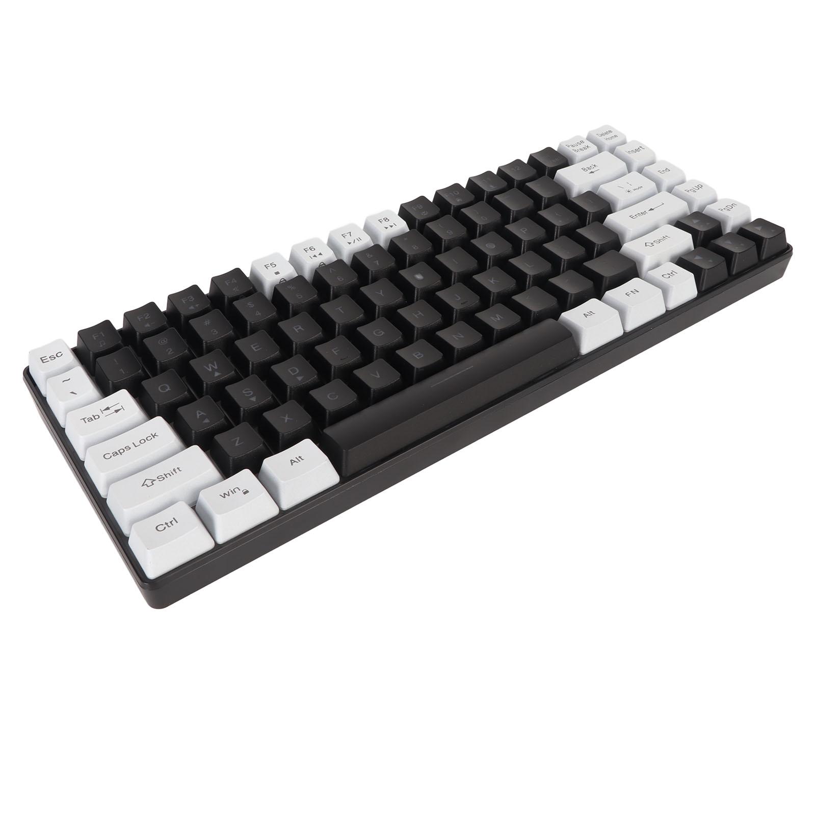 Gaming-Tastatur Typ C 84 Tasten RGB-Hintergrundbeleuchtung Ergonomisch geschwungen Leise Kabelgebundene Tastatur für Familie schwarz