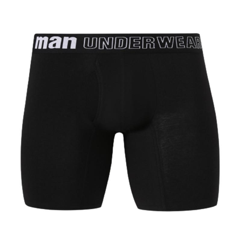 1 Stück Herren-Unterwäsche, Höschen, Unterhose, lange Unterwäsche, Schrittöffnung, Sport-Boxershorts XXL schwarz