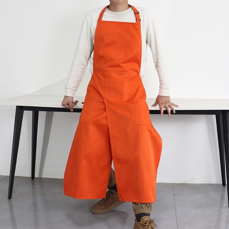 Professionelle Schürze mit geteiltem Bein, Wasserabweisende Kochschürze für Barista, Bequeme Arbeitskleidung mit Taschen für Catering-Tasche OneSize orange