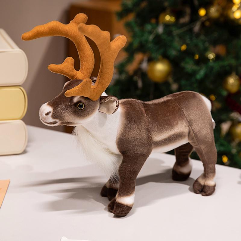 Simulations Rentier Plüschtier Lebensechtes Rentier Weihnachten Hirsch Plüschtiere Puppe Weihnachten Elch Dekor Heimdeko Weihnachten Neujahr Dekor Kindergeschenk 35cm