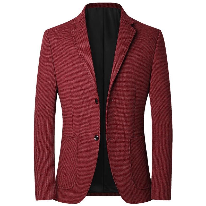 Herbst Herren Blazer Anzüge Jacken Business Casual Anzug Wollmäntel Hohe Qualität Männlich Slim Fit Blazer Jacken Blazer Mäntel XXXL rot