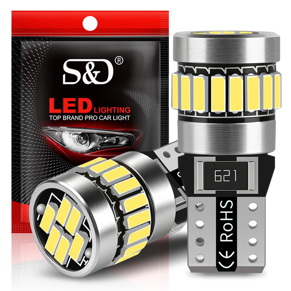 2 Stück W5W T10 LED-Lampen Canbus 4014 24SMD 168 194 LED 5W5 Auto Innenraum Deckenleuchte Leseleuchte Kennzeichenleuchte Blinker 6000K Weiß