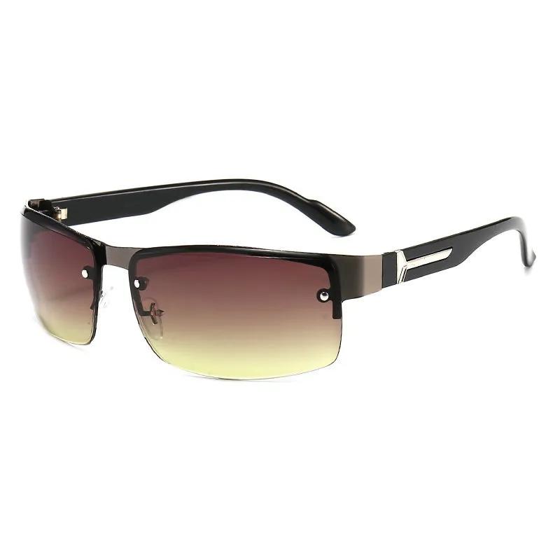 Rechteckige Metall-Sonnenbrille Geschäftsmann Männer männlich Modebrille Marke Designer Retro Vintage Sonnenbrille sanfte Sonnenbrille