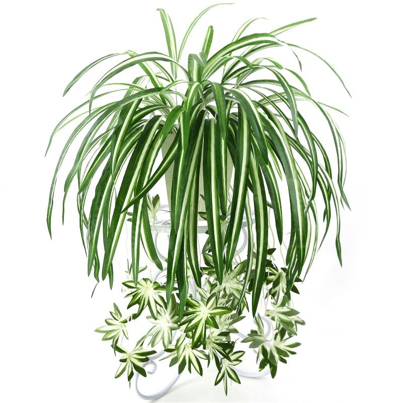 Künstliche Pflanzen, Wandbehang, Chlorophytum, grüne Topfpflanzen, PVC, künstliche Pflanzen, Simulationsblume, Wohnzimmer-Dekoration, 65 cm