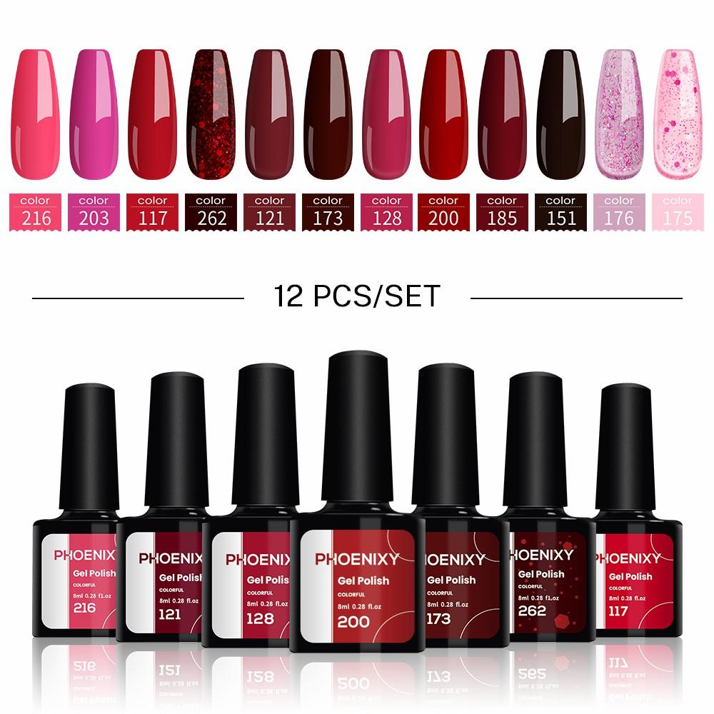 PHOENIXY 8 ml Gel-Nagellack, leuchtend bunter Gel-Lack, UV-Gel-Nagel, langlebiger Gel-Nagellack, benötigt UV-LED-Soak-off-Gel-Nagellacke