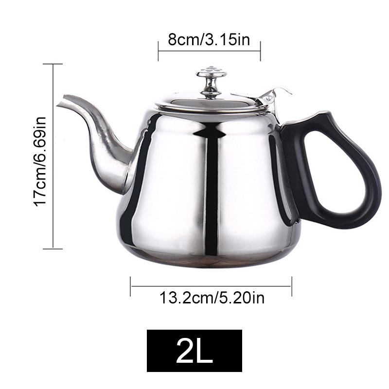 Teekessel mit Filter Edelstahl-Teekanne 1,2 l/1,5 l/2 l Metall-Kaffeekanne Für Kochtöpfe Gas Induktion Home Camping