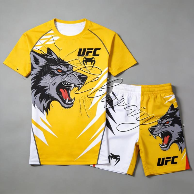 Sommer Neues UFC MMA Sport Fitness Anzug für Männer und Frauen Kampf Sanda Boxen Enthusiasten Schnelltrocknend Atmungsaktiv Set L white