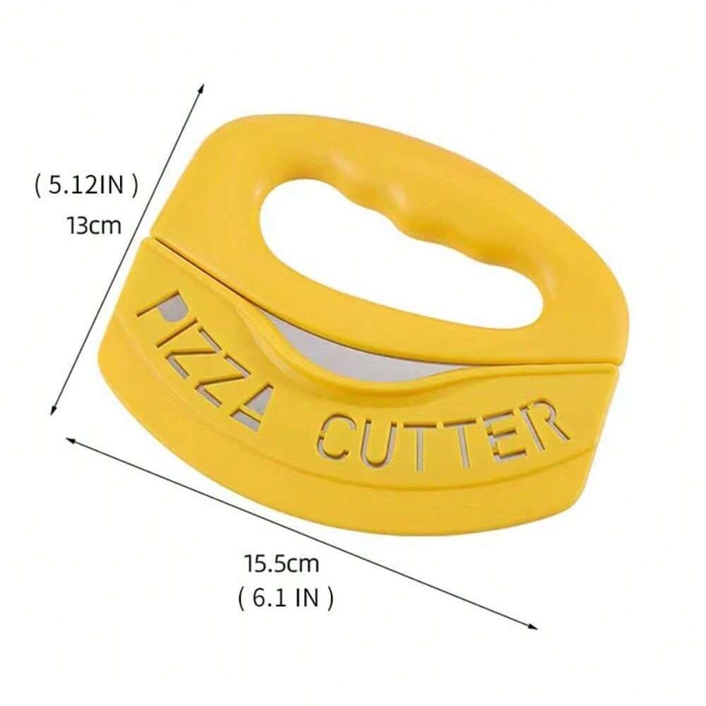Pizzaschneider aus Edelstahl mit Abdeckung, Lebensmittelzerkleinerer, Kräuter-/Käsemesser, Schneidring für präzises Pizzaschneiden, Backutensilien