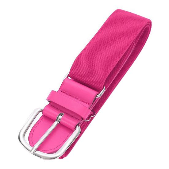 Baseball-Gürtel für Erwachsene, elastisches Band, verstellbare Länge, Kunstleder, Baseball-/Softball-Gürtel, Unisex, Bund in leuchtenden Farben rosa