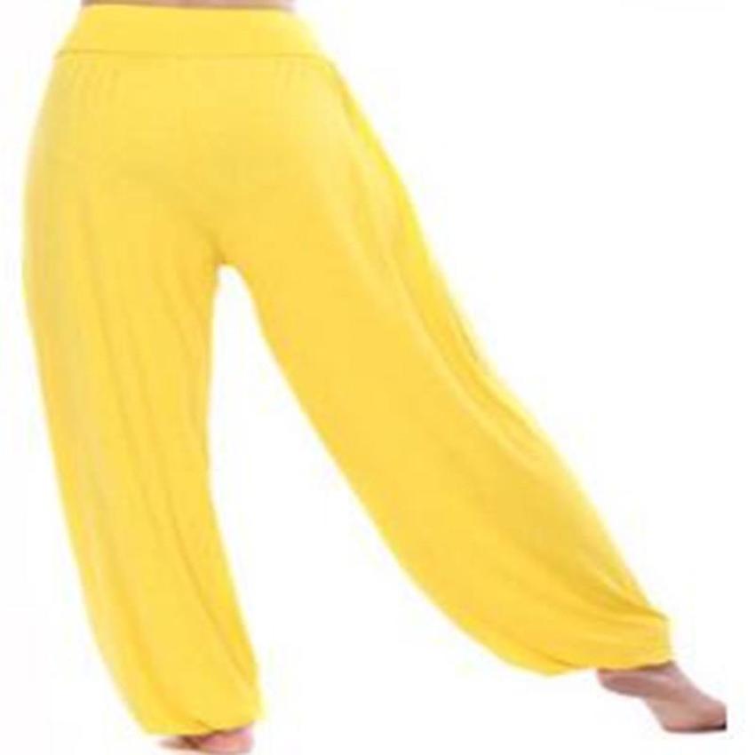 Damen-Harems-Aladdin-Hose, kausale Baggy-Gypsy-lose Tanz-Yoga-Genie-Hose XL gelb