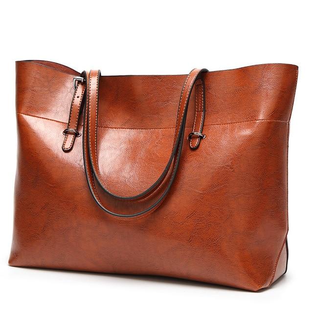 Frauen Top-Griff Taschen Casual PU Leder Handtasche Frauen Doppel Strap Gute Qualität Tragen-beständig Große Tote Schulter taschen für Frau braun