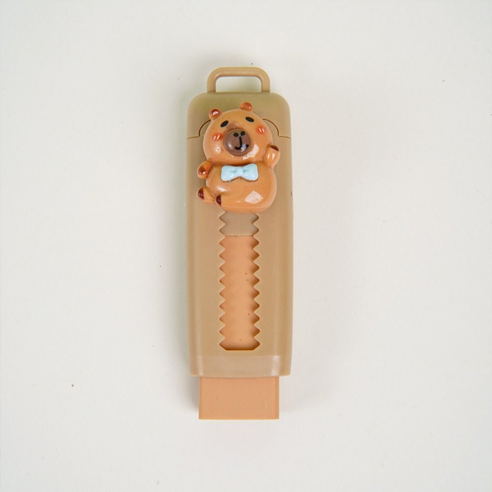 1 Stück Druck-Zug Kapybara Radiergummi Niedlich Weich 4B Schulsachen Sauber Unordnung Frei Schreibwaren Schüler khaki