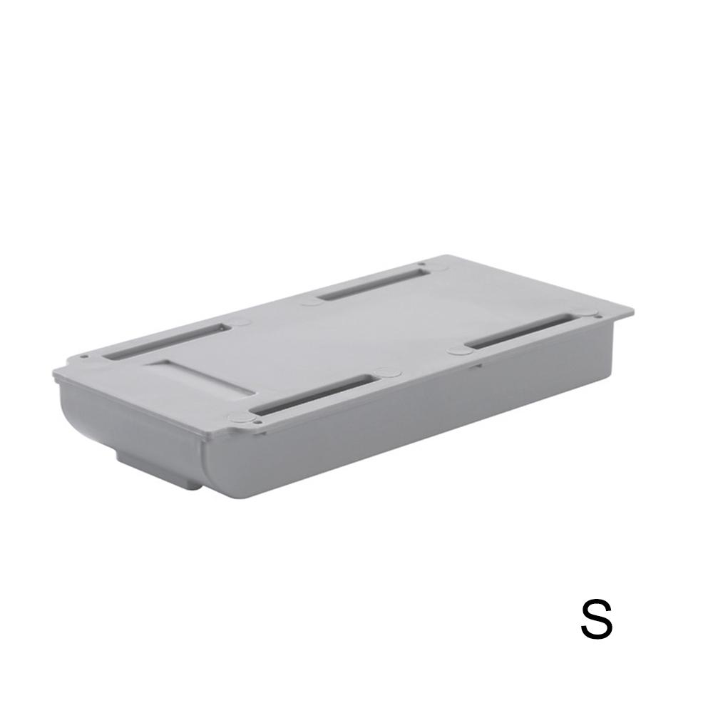 Aufbewahrungsregal, selbstklebend, für Bleistifte, Schreibtisch, Tisch, Schublade, Organizer, Box unter dem Schreibtisch, Ständer, selbstklebende Aufbewahrung unter der Schublade S graue