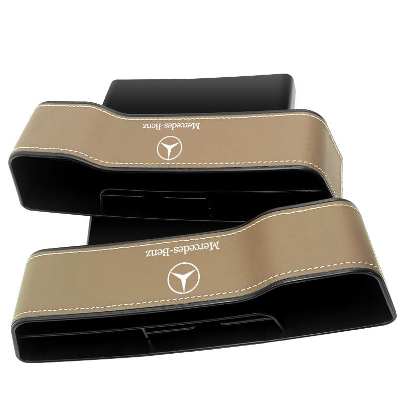 Autositz Lücken Organizer Multifunktionale Aufbewahrungsbox Becherhalter Für Mercedes Benz AMG W212 W205 W246 W177 W176 W213 GLC GLE GLS ML Willkommen Laser Logo Lampe benz beige