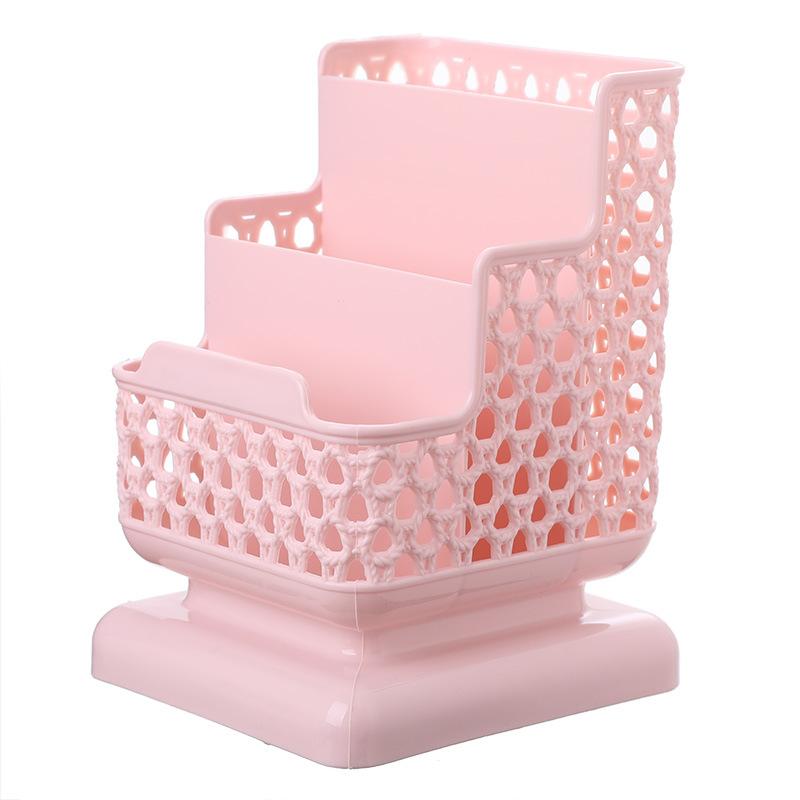 Schule Schreibwaren Make-Up Organizer Desktop Storage Box Container für Kosmetik Schmuck Schreibwaren Pl rosa