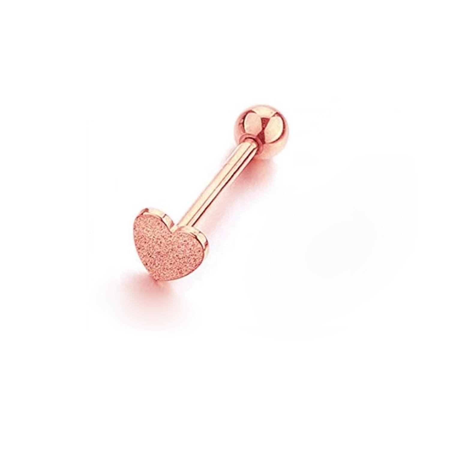 Zungenpiercing aus chirurgischem Stahl mit Herz-Design, Körper-Labret-Pin, Nippelnagel, Ohrpiercings, Ohrstecker, Lippenpiercing
