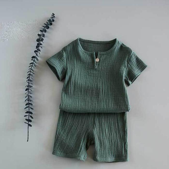 Baumwolle Baby Sets Freizeit Sport Mädchen Jungen T-shirt + Shorts Sets Kleinkind Kleidung Baby Junge Mädchen Kleidung 130 grün