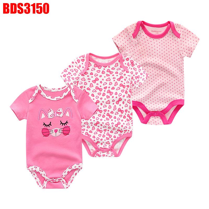 Kiddiezoom Neugeborenes Baby Junge Mädchen Kleidung Baumwolle O-Ausschnitt Kurzarm Baby Strampler Kleidung 3M