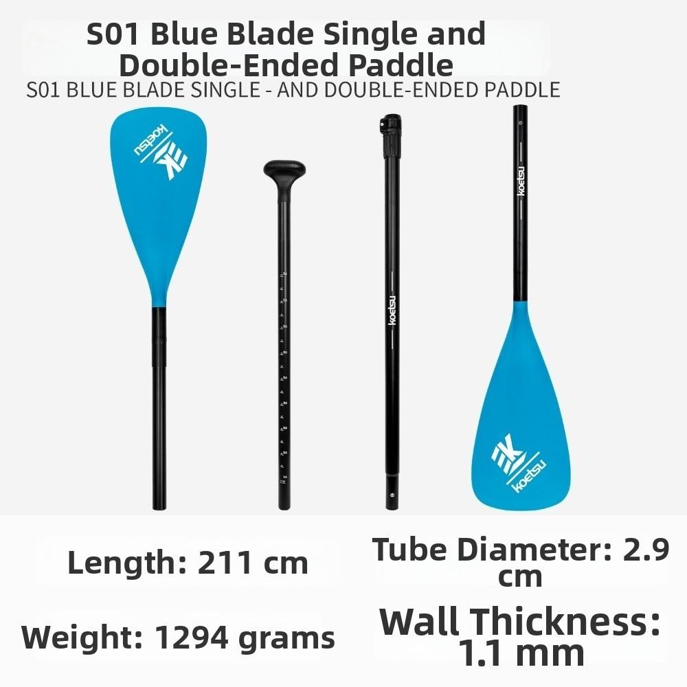 6 Farben Umwandelbares Abnehmbares Einzel-/Doppelkopf-Paddel für SUP-Board und Kajak blau