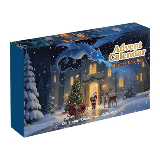2025 DND Würfel Adventskalender 24 Tage Lernspiel RPG Heilige Box Einzigartiges Geschenk für Dungeons And Dragons Fans A