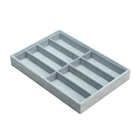 Sonnenbrillen-Organizer-Tablett 8 Fächer Samt Brillenhalter Aufbewahrungsbox Stapelbar Herren Damen Brillen Uhren Schmuck Vitrine blau