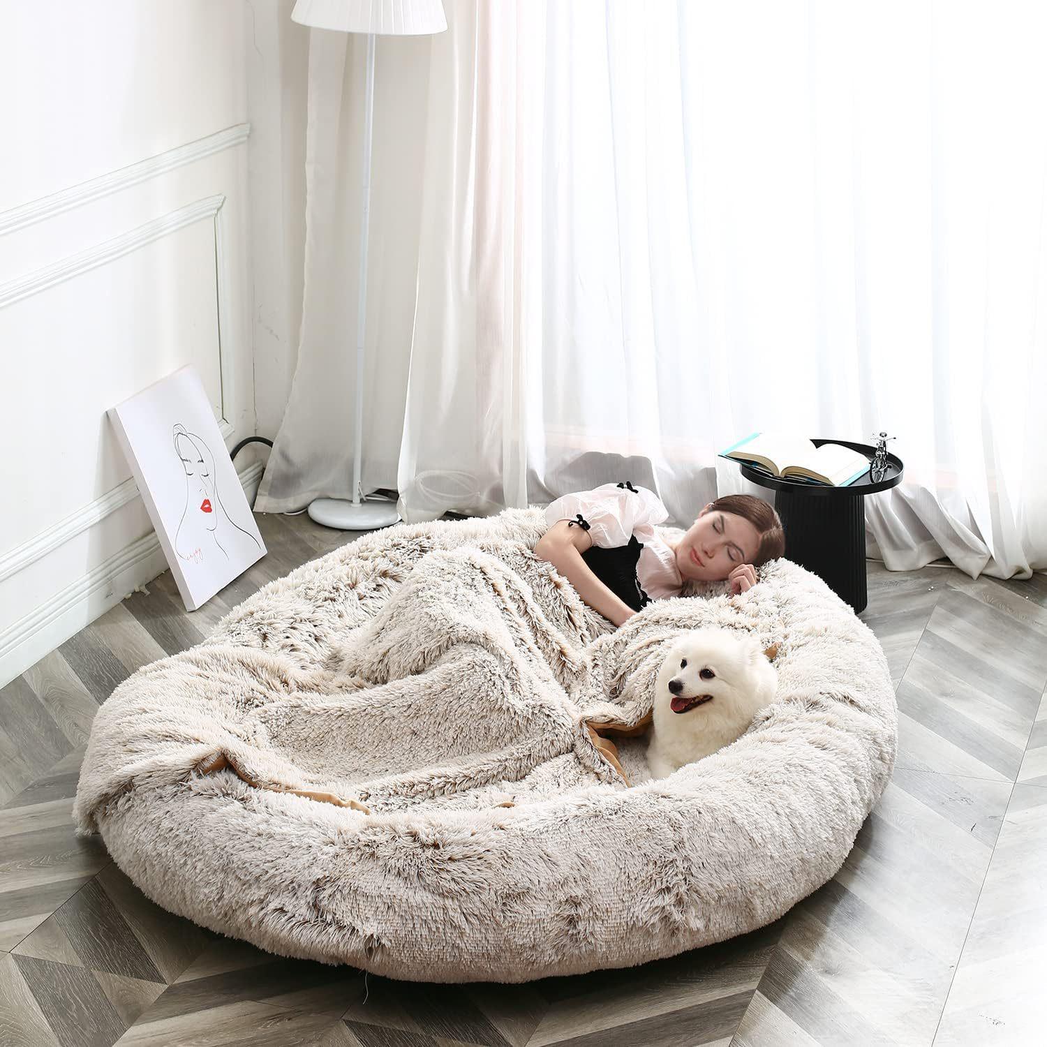 Großes Hundebett Menschenzwinger Haustiermatte Winterwärme Abnehmbares und waschbares Lazy Sofa Riesiger Hundezwinger Abnehmbar und waschbar 5XL (165x100x25)
